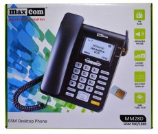 GSM Desktop Phone Maxcom Comfort MM28D Black with Mobile Phone Use and FM Radio