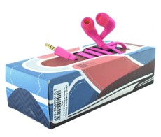 Hands Free Ancus Shoelace in-Earbud Stereo 3.5 mm Pink for Apple-Samsung-Sony-LG-Huawei with Cord Cable, Micrphone, Answer Button