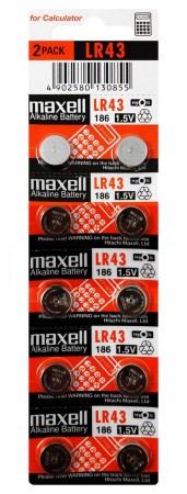 Buttoncell Maxell LR43/AG12/V12GA/RW84/LR1142 Pcs. 10