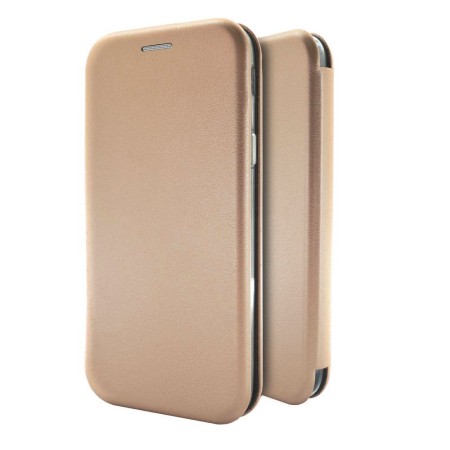 Book Case Ancus Magnetic Curve for Apple iPhone XR TPU Rose - Gold