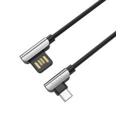 Data Cable Hoco U42 Exquisite Steel USB to Micro-USB Fast Charging 2.4A Black1.2 m.