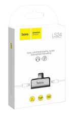 Adapter Hoco LS24 2-in-1 Lightning to Dual Lightning 2.0A Silver