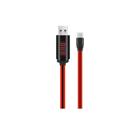 Data Cable Hoco U29 LED Display USB to Micro-USB 2A Fast Charging Red 1m