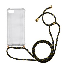 Case Ancus Crossbody for Apple iPhone 7 / 8 / SE (2020) Transparent with Yellow-Back Strap