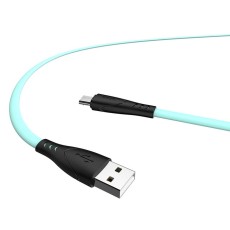 Data Cable Hoco X42 USB 2.4A Fast Charging to Micro-USB with Liquid Silicone 1m. Green