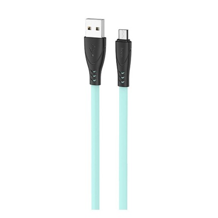 Data Cable Hoco X42 USB 2.4A Fast Charging to Micro-USB with Liquid Silicone 1m. Green