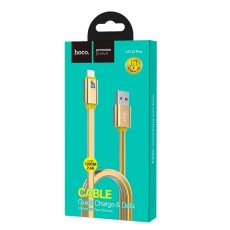 Data Cable Hoco UPL 12 Plus USB 2.4A to Micro-USB with PVC Jelly and Bright Indicator 1.2m. Gold
