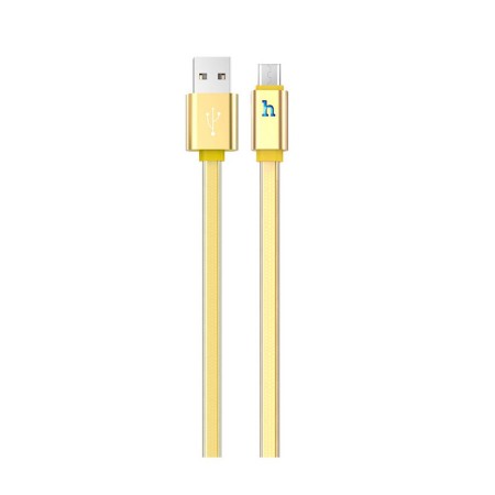 Data Cable Hoco UPL 12 Plus USB 2.4A to Micro-USB with PVC Jelly and Bright Indicator 1.2m. Gold
