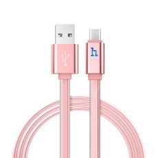 Data Cable Hoco UPL 12 Plus USB 2.4A to Micro-USB with PVC Jelly and Bright Indicator 1.2m. Rose Gold