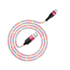 Data Cable Hoco U85 Charming night USB to Micro-USB 2.4A Red Streamer 1m.