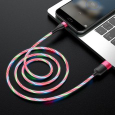 Data Cable Hoco U85 Charming night USB to Micro-USB 2.4A Red Streamer 1m.