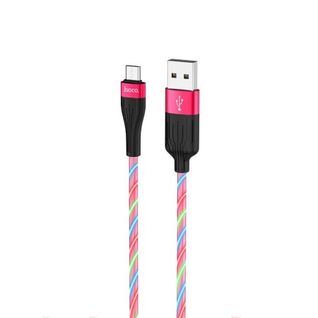 Data Cable Hoco U85 Charming night USB to Micro-USB 2.4A Red Streamer 1m.