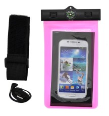 Waterproof Bag Ancus for Decixes 4"-6" with Strap, Additional Mounting Strap and Compass Pink