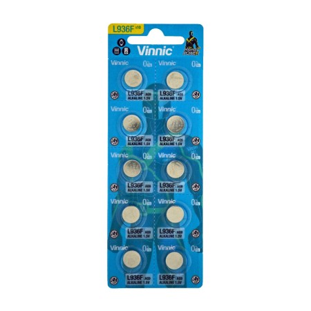 Buttoncell Vinnic LR936 AG9 Pcs. 10 with Perferated Packaging