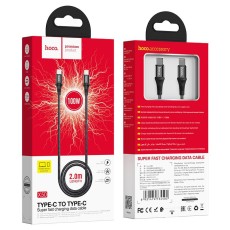Data Cable Braid Hoco X50 Exquisito 3.0A USB-C to USB-C 5.0A 100W 20V 2m. Black