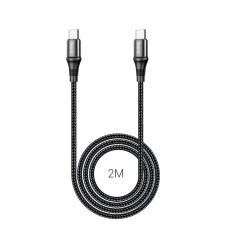 Data Cable Braid Hoco X50 Exquisito 3.0A USB-C to USB-C 5.0A 100W 20V 2m. Black