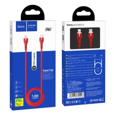 Data Cable Hoco X45 Surplus 2.4A USB to Lightning with LED Indicator 1m. Red