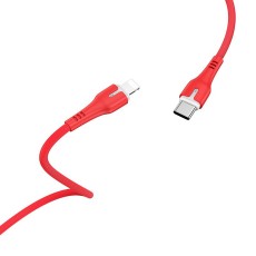 Data Cable Hoco X45 Surplus 2.4A USB to Lightning with LED Indicator 1m. Red