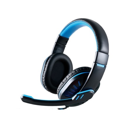 Stereo Headphone Noozy GH-35 of double 3.5mm connector for Gamers with Microphone and Volume Control Black-Blue