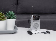 Portable FM Radio N'oveen PR151 AM/FM Battery Supply 2 x 1,5V AAA Silver with Hands Free 3.5mm