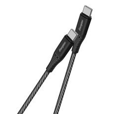 Data Cable Energizer Metal & Braided Nylon Cable  USB-C to USB-C 100W 2m Black
