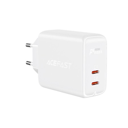 Travel Charger Acefast A9 Fast Charging USB-C QC3.0 / QC2.0 PD40W White. Smart output, support for PD20W, for QC3.0 / QC2.0, for AFC, for FCP and other charging protocols. Compatible with 99% USB charging digital devices. Flame-retardant PC material, stu