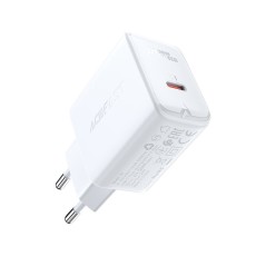 Travel Charger Acefast A1 Fast Charging USB-C PD3.0 PD20W QC3.0 / QC2.0 5V / 2.4A White. Travel Charger Acefast A5 Fast Charging 0.6A, 32W, 1xUSB-C 20W+1xUSB-A 12W,  PD20W, QC3.0 / QC2.0, AFC, FCP, Black.  Smart output, support for PD20W, QC3.0 / QC2.0,