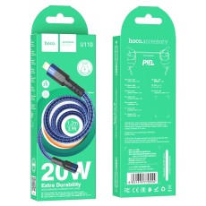 Data Cable Hoco U110 USB-C to Lightning Braided PD20W 3A Blue 1.2m Extra Durability
