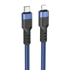 Data Cable Hoco U110 USB-C to Lightning Braided PD20W 3A Blue 1.2m Extra Durability