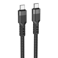 Data Cable Hoco U110 USB-C to USB-C Braided 60W 20V/3A Black 1.2m Extra Durability