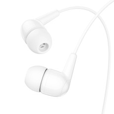 Hands Free Hoco M97 Enjoy Earphones Stereo 3.5mm with Microphone and Operation Control Button White