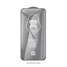 Tempered Glass Hoco G1 0.33mm Flash Attach Full Silk Screen HD for Apple 14 Pro Max Black