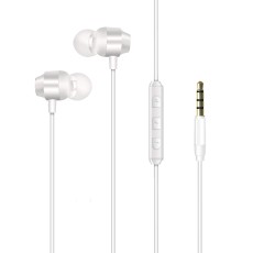 Hands Free Energizer CIA10 Metal Stereo 3.5mm White with Micrphone and Multi Operation Control Button 1,2m