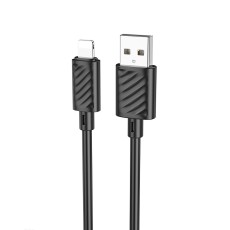 Data Cable Hoco X88 USB to Lightning  2.4A  for Fast Charging and Data Transfer Black 1m