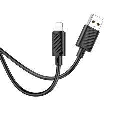 Data Cable Hoco X88 USB to Lightning  2.4A  for Fast Charging and Data Transfer Black 1m