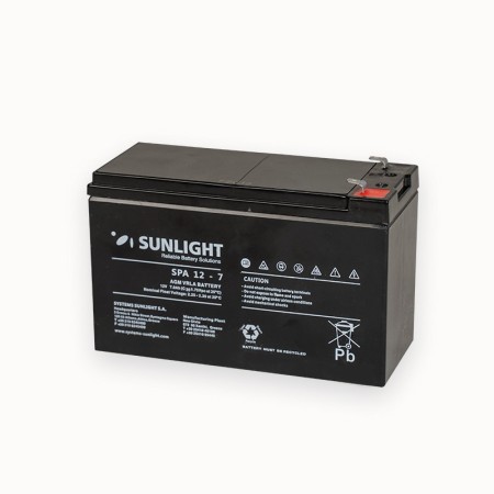 Sunlight VRLA AGM (12V 7Ah) 2.05kg 151mm x 65mm x 94mm