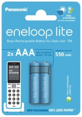 Rechargeable Battery Panasonic Eneloop Lite BK-4HCDEC4BE 550 mAh size AA Ni-MH 1.2V  4pcs with storage case