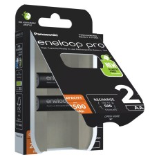 Rechargeable Battery Panasonic eneloop pro BK-3HCDE/2BE 2500mAh size AA Ni-MH 1.2V Τεμ. 2 New Package
