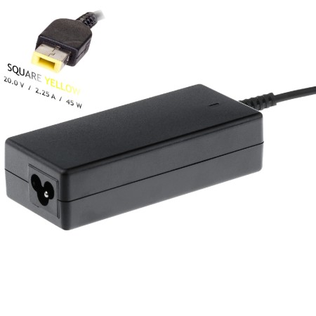 Notebook power supply Akyga AK-ND-51 20V / 2.25A 45W Slim Tip Lenovo. Akyga AK-ND-51 is a notebook dedicated power supply for devices powered with 20V/2.25A, 45W power and Slim Tip (also known as Square Yellow) plug.