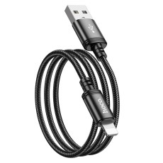 Data Cable Hoco X89 Wind USB to Lightning 2.4A Black 1m Braided