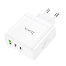 Travel Charger Hoco N30 Glory Fast Charging PD65W QC3.0 with 2xUSB-C and 1xUSB 5V/3A GaN Tech. The Hoco N30 Glory Travel Charger is a high-performance charger featuring GaN technology, allowing you to charge your devices at lightning-fast speeds. With PD