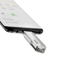 Flash Drive Hoco UD10 2 in 1 128GB USB-A 3.0 και USB-C Συμβατό με Windows Mac Linux και Android Ασημί