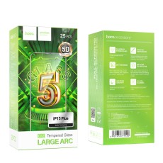 Tempered Glass Hoco G12 Full Screen HD 5D Large Arc  for Apple  iPhone 15 Plus 25pcs