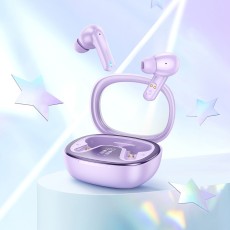 Wireless Hands Free Hoco EQ6 Shadow TWS V5.3 320mAh 7h Talk Time with LED display and Siri Compatible Purple