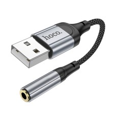 Audio Adaptor Hoco LS36 Fresh USB to 3.5mm Hi-Fi Compatible with all Devices Braided 12cm