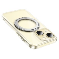 Case Hoco Stand Magnetic Case 2 in 1 Mag-Charge 360° Rotating Ring for Apple iPhone 15 Plus Transparent