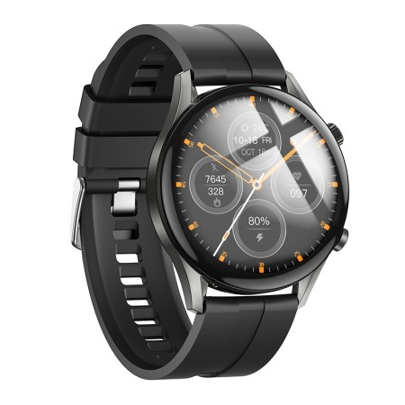 Smartwatch Hoco Y7 Pro IP67 with Call Function Silicon Band Metal Grey
