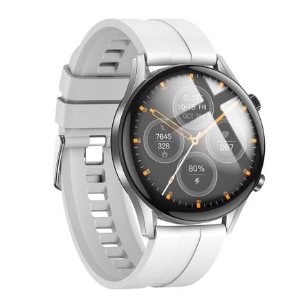 Smartwatch Hoco Y7 Pro IP67 with Call Function Silicon Band Silver