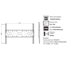 TV Stand Noozy IH-B85 for 42'' - 90'' VESA from 82x35mm to700x500mm Maximum weight capacity 100kg