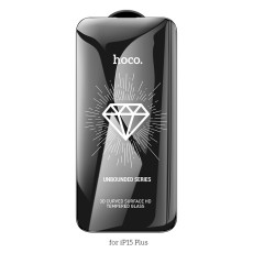 Tempered Glass Hoco Premium Series A37 120CC Large Arc Edges Dustproof 0.4mm 3D Anti-Static for Apple iPhone 15 Plus